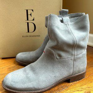 Gray Suede Slouch Pullon Ankle boot By E.D. for Ellen sz 10M